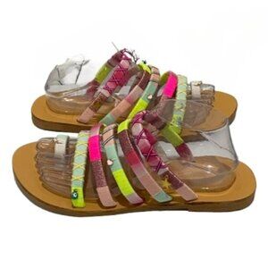Multi-Color Strappy Flat Sandals for Women